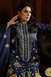CROSS STITCH - 3PC DHANAK EMBROIDERED SHIRT WITH DHANAK EMBROIDERED SHAWL AND TROUSER - HZG1913